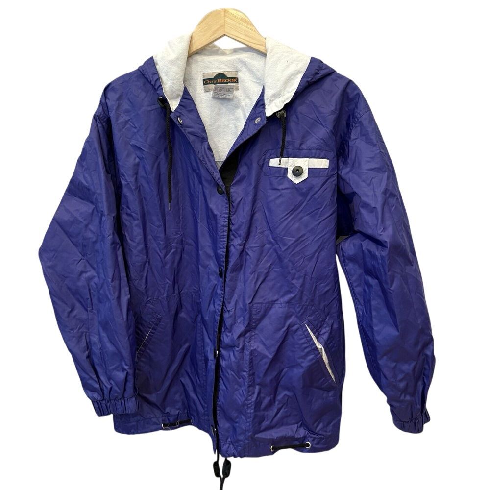 EUC‎ Outbrook Women MEDIUM 8-10 Vintage Purple Jacket Windbreaker Hoodie Pockets